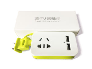 Portable Mini Travel Socket Dual Foot Plug Multi-Port USB Phone Charging Function Home Use Extension Board Wiring Panel