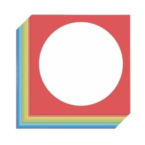 Outer Square and Inner Circle Cardboard round Picture Frame Mirror Paper Only for Art Child Drawing Cardboard Color Handmade Hard Cardboard Cardboard Painting Thickened Crayon Mounting Framed Frame Black Cowhide