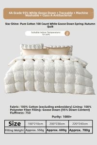 Mercury | All-Season Machine Washable High-Quality A-Class 95% Goose Down Duvet