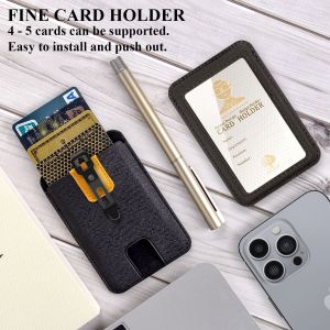 High Grade Badge ID Holder and Metal Money Clip for Office worker Name tag Chest Card Cases Credit Card Holders Hold 1-5 Cards Horizontal and Vertical Style