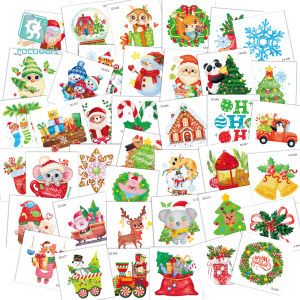 40 Different Glitter Face Temporary Tattoos for Christmas Decoration Holiday Fake Tattoo Stickers for Boys and Girls