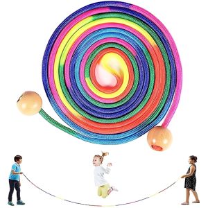 5 M เด็กกลุ่มข้ามเชือก Rainbow เชือกยาวนักเรียนความเร็วข้ามเชือก-Fit เชือกกระโดดพร้อม Anti-SLIP Handle