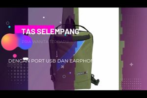 Tas Selempang Pria Keren Multifungsi Waistbag Anti Air USB Charge Fashion