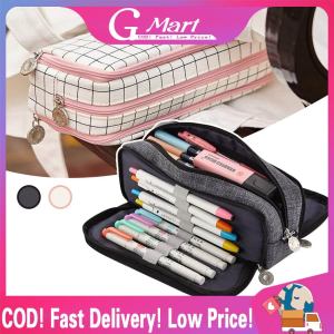 Special Dual Canvas Pen Bag Pencil Case Pocket Storage Bag Pouch Stationery School Travel Jumbo-Pencil-Case