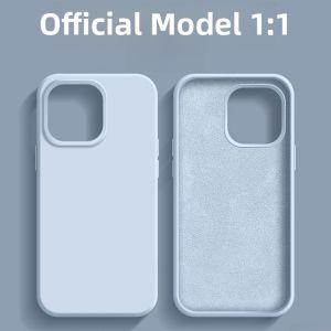 Ultra-Thin Liquid Silicone Phone Case for iPhone 16 pro Max 15 plus 14 13 pro 12 pro 11 Full Cover Anti-Fall Business Style Protective Shell