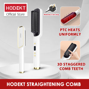 [Malaysia Plug] HODEKT Hair Straightener Comb Electronic Comb Hair Brush Comb Heating Hair Comb Straightening Styling Tool Pelurus rambut Not Hurt Hair 直发梳