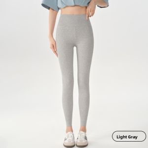 miiow | High Waist Thickened Fleece Womens Leggings Autumn Winter Warm Cotton Pants MiiOW Cat Person Style Simple Cotton Polyester Fiber