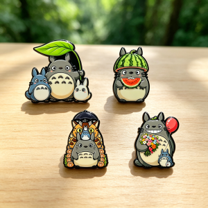 Bandai | 4pcs Anime Cat Enamel Pin Set Cute Cartoon Manga Brooches for Backpack Hat Lapel Cosplay Jewelry Gift for Fans