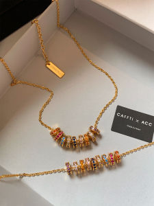CAFFTI | Dopamine Inspired Slim Waist Pendant Diamond Necklace