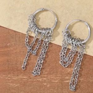 Punk Style Multi-Chain Fringed Earrings Womens Pendant Fashion Earrings for Music Festival and Party Gatherings