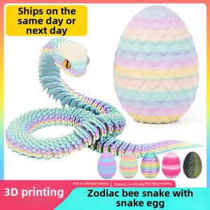 XIONGBUFAN | Glow-in-the-dark 3D Printing Movable Joints Snake Egg Toy Set