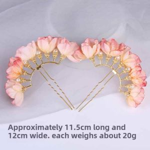 Dance Headwear Pearl Flower Decorated Traditional Dai Ethnic Adult And Child Hair Accessories Elegant Pearl Combs Fashionable Hairpins