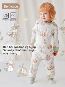 Domicoco | Bộ đồ lót giữ nhiệt cho bé bằng cotton nguyên chất bảo vệ bụng cạp cao