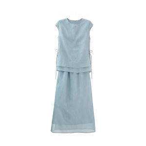 Shalldoer | Chic Two-Piece Set Summer Sleeveless Round-Neck Top And Skirt