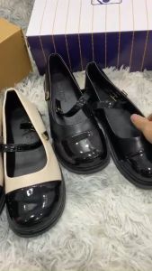 Giày búp bê nữ mũi tròn đen bóng  [ GIÁ SỐC  ] Giày bệt nữ đế bằng cute 2 màu đen-kem hotrend phong cách Ulzzang 2023