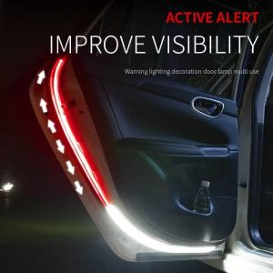 1/2pc Car Door Opening Warning Atmosphere Light Strip 12V LED 120cm Decoration Welcome Decor Ambient Lamp Safety Car Accessories