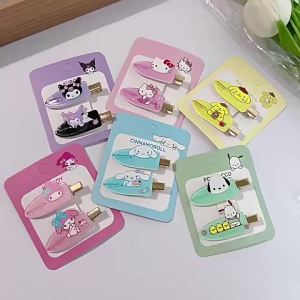 Trẻ em kẹp tóc phim hoạt hình Sanrio kẹp tóc Hai Gói tóc mái nữ tính ngọt ngào và kẹp tóc bên tóc kẹp tóc đa năng và dễ thương 6 kiểu có sẵn