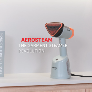 (NEW) Tefal Aerosteam Handheld Garment Steamer DT9814 – OptiFlow Suction Technology 1400W 20g/min Steam 100ml Water Tank Safe for All Fabrics