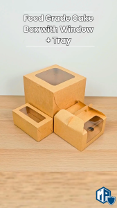 Food Grade Cake Box with Window + Tray | Pastry Box | Gift Box | Cupcake Box | Bread Box