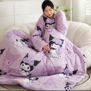 Khăn Trải Giường Đa Năng Kuroko Có Thể Gập Lại Có Tay Áo Chống Đá Cho Phòng Ký Túc Xá Học Sinh Trẻ Em Chất Liệu Polyester Mùa Đông