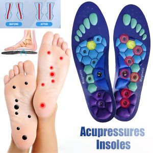 Magnetic Therapy Sports Insoles Acupressure Massage Insoles Foot Arch Support Insole Anti-fatigue Shoe Pads Weight Loss Slimming