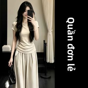 LIRUSHAN | Bộ Áo Thun và Quần Ống Rộng Mùa Hè