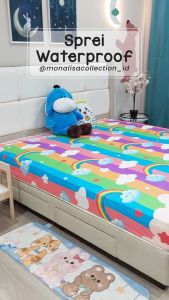 Sprei Monalisa Waterproof QUEEN T.20 Uk. 160x200 cm Tanpa sarban+sargul - Maroon
