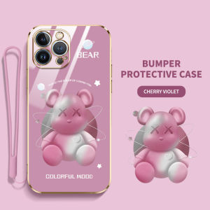 เคสโทรศัพท์ YBD สำหรับ Vivo Y95 Y91i Y91 Y93 1807 1816 1817 1811 ไล่ระดับสีการ์ตูนนิ่มโปร่งใสหมีรุนแรง เคสโทรศัพท์กันกระแทกพร้อมกรอบป้องกันกล้องเลนส์คลุมทั้งหมด