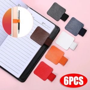 6PCS dính chất liệu da PU kẹp bút bảo vệ trường hợp máy tính xách tay Vòng co giãn Bìa Apple iPhone hộp đựng bút chì Sổ kế hoạch Nhật Ký Kẹp