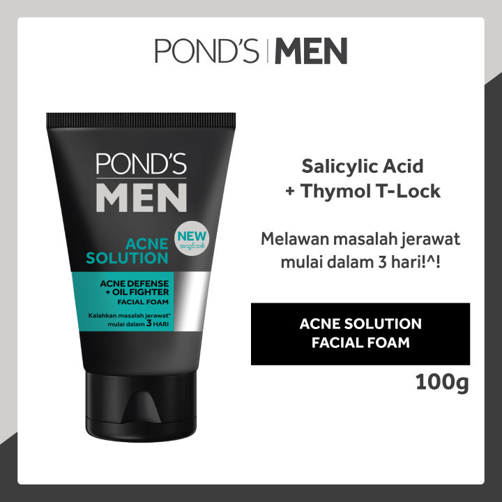 Pond's Men Acne Solution 100g - Sabun Muka Pembersih Wajah Pria untuk Kulit Berminyak