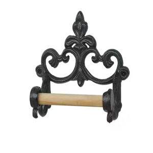 Elegant French-Style Wrought Iron Bathroom Wall Mount - Decorative Toilet Paper Holder with Roll Storage Perfect for Home Decor