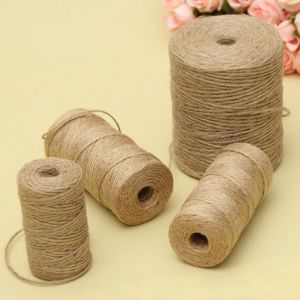 50/80/100/300M DIY Natural Jute Twine Burlap String Rope Party Wedding Gift Wrapping Cords Thread Florists Craft Decor