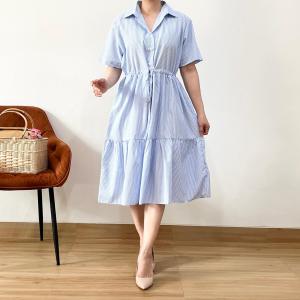[VEMODE] DRESS MIDI CASUAL KATUN SALUR KANTOR BUSUI FRIENDLY 0B3D 1011