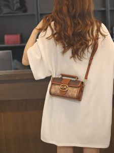 Fashionable Small Crossbody Bag for Women Unique Design Korean Style PVC Material Magnetic Clasp Closure Geometric Pattern