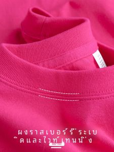 American-Style Heavy Weight T-Shirt G Drop-Shoulder Pure Cotton Rose Red Casual Short-Sleeved T-shirt for Women Summer Comfortable Top Men