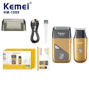 Kemei KM-1559 Mini Hair Cutter With Beard Shaver Small Type Salon Equipment Kits Brand Cute Designer LED Display Trimmer Suits