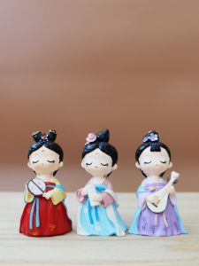 Mini Ancient Chinese Girl Figure Doll Hanfu Costume Creative Home Decorative Ornaments Gift for Colleagues Bedroom Decoration