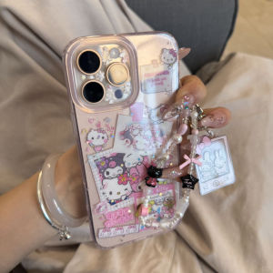 เคสโทรศัพท์มือถือรูปแมว Kt น่ารัก เปลือกป้องกันแบบดันด้านหลังสำหรับ Apple iPhone 16 pro Max Apple 15 pro เปลือกป้องกันแบบนิ่ม TPU สำหรับ iPhone 14/13 รุ่นใหม่ 17