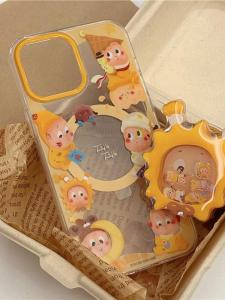 Cute Star Little Man Cartoon Magnetic Attraction Phone Stand Protective Shell Compatible with iPhone 16 pro Max 15 New Model 14 Case 13 Apple Huawei Mate 60 pro Anti-Fall P70