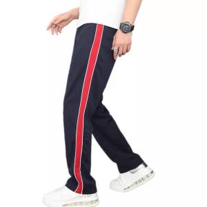 กางเกงกีฬาผ้าขนแกะแบบบางลายทางกว้างและบางสำหรับนักเรียนมัธยมต้นและมัธยมปลาย สำหรับทั้งชายและหญิง