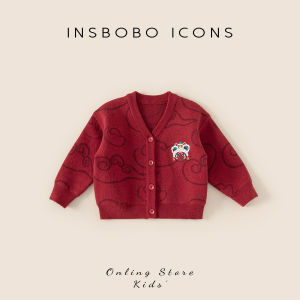 Red Childrens Traditional Chinese Clothing Sweater Boys Girls One Year Old Birthday Ceremony Outfit Autumn Winter New Arrival