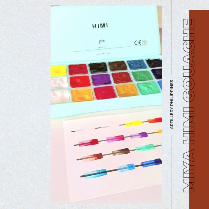 MIYA Himi Gouache Jelly Cup Paint Set Of 18 With Brushes + Gouache Pad Lazada PH