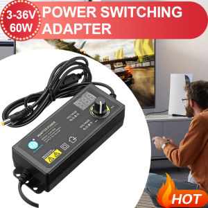 COD [Free Shipping] 3-36V 60W Power Adapter Adjustable Voltage with Display Screen US Plug
