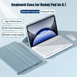 For Redmi pad SE 8.7 inch Case with Bluetooth KeyboardDetachable Wireless Keyboard+Tablet Cover Redmi K pad 8.8 SE 8.7" Funda