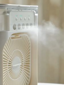 พัดลมไอน้ำ แอร์เครื่องพัดลมแอร์เย็น 600ml พัดลมสเปรย์5รู USB เครื่องเพิ่มความชื้นตั้งโต๊ะ 3 เกียร์ แอร์เคลื่อนที่ เเอร์ตัวเล็ก แอร์พกพา แอร์ตั้งโต๊ะขนาดเล็ก แอร์มินิ ตู้แอร์เล็ก ความร้อน ไฟบ้านขนาดเล็กสีสัน พัดลมระบายความร้อน ราคาเพิ่มเติม การจัดส่ง