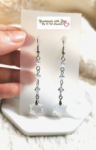 [D.T.C Crystals] Handmade Earrings with Swarovski Edelweiss Pendant