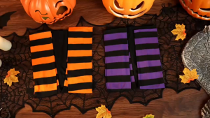 Quần Tất Sọc Ngang Nhiều Màu Co Giãn Ôm Chân Thời Trang Cá Tính Phối Đồ Halloween Giáng Sinh Nổi Bật Cho Nữ