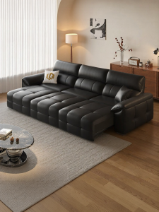 Electric Multi-Function Zero-Wall Top-Grain Leather Sofa Bed