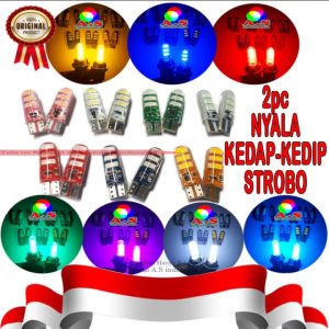 Lampu Senja Kedip/Diam & Strobo Flash LED T10 12V