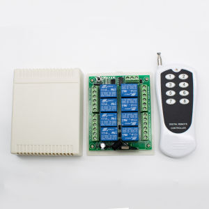 8Channel 433MHz Wireless Remote Control Relay System  DC 12V/24V with RF433 Transmitter & Receiver